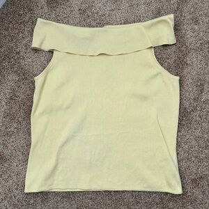 Designers Originals Yellow Off-Shoulder Top, Sleeveless ,  100% cotton, M